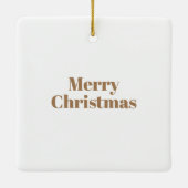 Modernes Foto Name Gold Frohe Weihnachten Keramikornament (Rückseite)