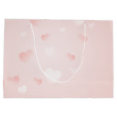 Modernes Foto Name Wasserfarbe Rosa Weiße Herzen Große Geschenktüte (Rückseite)