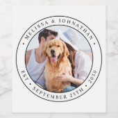 Modernes Foto neu verheiratet Weinetikett (Einzelnes Label)