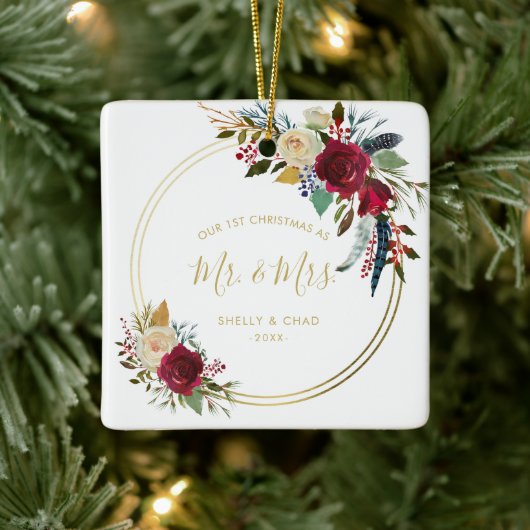 Modernes Foto neu vermählt Elegant Keramikornament (Baum)