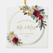 Modernes Foto neu vermählt Elegant Keramikornament (Vorderseite)