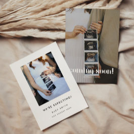 Modernes Foto Neue Baby kommt bald Schwangerschaft Ankündigung