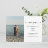 Modernes Foto Neujahr Abenteuer Verlobung Save The Date (Stehend Vorderseite)