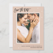 Modernes Foto neutraler Punkte Save the Date (Vorderseite)