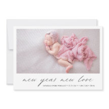 Modernes Foto Niedlich Holiday Birth Ankündigung