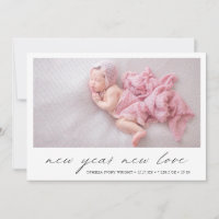 Modernes Foto Niedlich Holiday Birth Ankündigung