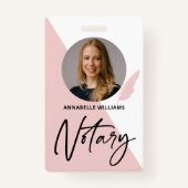 Modernes Foto Notar Signatur Agent Abzeichen Ausweis (Vorderseite)