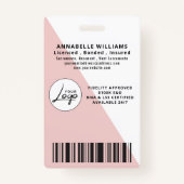 Modernes Foto Notar Signatur Agent Abzeichen Ausweis (Rückseite)