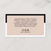 Modernes Foto Notar Signatur Agent Visitenkarte (Rückseite)