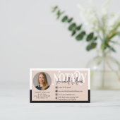 Modernes Foto Notar Signatur Agent Visitenkarte (Stehend Vorderseite)