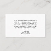 Modernes Foto Notar Signatur Agent Visitenkarte (Rückseite)