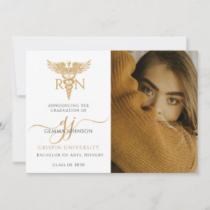 Modernes Foto Nurse Abschluss Gold Script Ankündigung