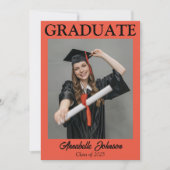 Modernes Foto Orange Abschluss Ankündigung (Vorderseite)