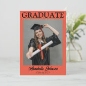 Modernes Foto Orange Abschluss Ankündigung (Stehend Vorderseite)