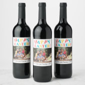 Modernes Foto Osterfest Personalisiert Weinetikett (Flaschen)