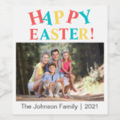 Modernes Foto Osterfest Personalisiert Weinetikett (Einzelnes Label)