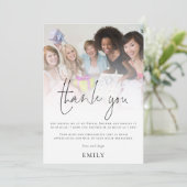 Modernes Foto Overlay-Brautparty Dankeskarte (Stehend Vorderseite)