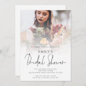 Modernes Foto-Overlay-Brautparty Einladung (Vorne/Hinten)