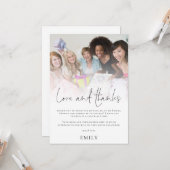 Modernes Foto Overlay Brautparty Liebe Dank Karte (Vorderseite/Rückseite Beispiel)