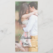 Modernes Foto Overlay Elegante Hochzeit Menükarte (Rückseite)