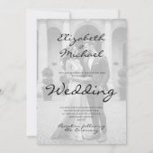 Modernes Foto Overlay Elegante Schwarz-weiße Hochz Einladung (Rückseite)