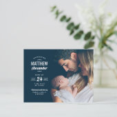 Modernes Foto Overlay Geburtsankündigung Postkarte (Stehend Vorderseite)