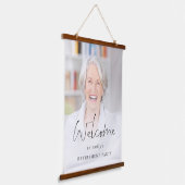 Modernes Foto Overlay Herzlich willkommen im Party Wandteppich Mit Holzrahmen (Gewinkelt)