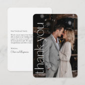 Modernes Foto Overlay-Hochzeitungs-Message-Portrai Dankeskarte (Vorne/Hinten)