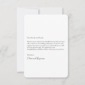 Modernes Foto Overlay-Hochzeitungs-Message-Portrai Dankeskarte (Rückseite)