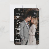 Modernes Foto Overlay-Hochzeitungs-Message-Portrai Dankeskarte (Vorderseite)