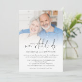 Modernes Foto-Overlay-Jubiläum Einladung (Stehend Vorderseite)