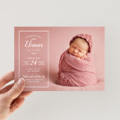 Modernes Foto Overlay Magnetic Birth Ankündigung