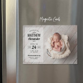 Modernes Foto Overlay Magnetic Birth Ankündigung