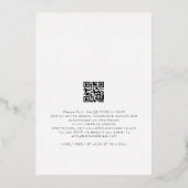 Modernes Foto Overlay QR Code Hochzeit Luxus Real Folieneinladung (Rückseite)
