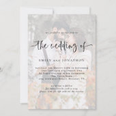 Modernes Foto-Overlay QR-Code Hochzeitseinladung Einladung (Vorderseite)