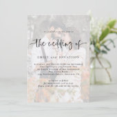 Modernes Foto-Overlay QR-Code Hochzeitseinladung Einladung (Stehend Vorderseite)