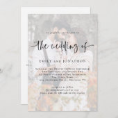 Modernes Foto-Overlay QR-Code Hochzeitseinladung Einladung (Vorne/Hinten)