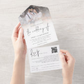 Modernes Foto-Overlay QR-Skript Hochfahren All In One Einladung (Abreißen)