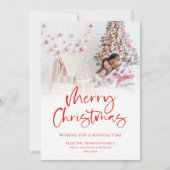 Modernes Foto Overlay Red Frohe Weihnachten (Vorderseite)