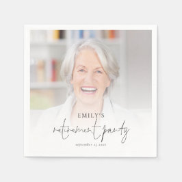 Modernes Foto Overlay Retirement Partys Napkins Serviette