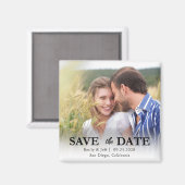 Modernes Foto-Overlay Save the Date Magnet (Vorderseite/Rückseite)