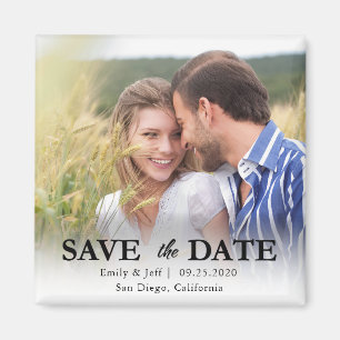 Modernes Foto-Overlay Save the Date Magnet