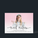 Modernes Foto-Overlay-Skript 16 . Geburtstag Einladung<br><div class="desc">Modernes Foto Overlay Script 16 . Geburtstag. Minimalistischer Stil für Ihre 16. Geburtstagsfeier. Ersetzen Sie einfach das Foto des Beispiels mit einem eigenen auf der Vorderseite, der hinter einer Farbdecke liegt, sodass der Text unten gut abgebildet ist. Sie können Textfarben ändern, wenn Sie Ihr Foto besser über die Option Weitere...</div>