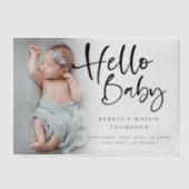 Modernes Foto Overlay-Skript Geburtsankündigung Pergament Einladungen (Vorderseite)