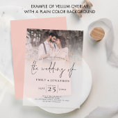 Modernes Foto-Overlay-Skript Hochzeit Pergament Einladungen