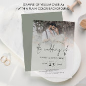 Modernes Foto-Overlay-Skript Hochzeit Pergament Einladungen