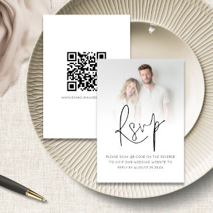 Modernes Foto-Overlay-Skript QR-Code Hochfahren RSVP Karte