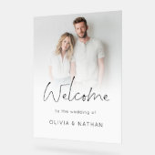Modernes Foto-Overlay-Skript Willkommen bei Hochze Acrylschild (Winkel)