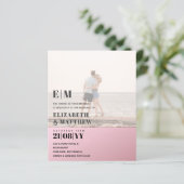 Modernes Foto Overlay Text-BUDGET Hochzeit einlade (Stehend Vorderseite)
