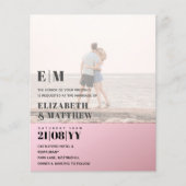 Modernes Foto Overlay Text-BUDGET Hochzeit einlade (Vorderseite)